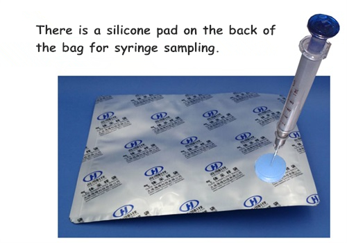 China manufacturer Al-foil Multi-layer gas sampling bags with ON/OFF metal fitting with 7mm diameter MBT61_0.5L