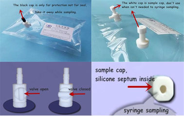 China ®FEP gas sampling bag with PTFE valve(on the side of the bag) with septum port syringe sampling  FEP31C_3L supplier