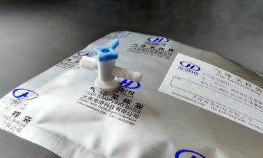 China China Manufactureer Al foil multi-layer gas sampling bags with side-opening stopcock valve  port 1/4''  6.35mm MBT41_10L supplier