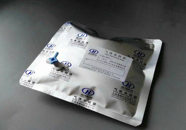 China Al foil multi-layer gas sampling bags with side-opening stopcock &amp; septum valve port 1/4''  6.35mm  air sample bag supplier