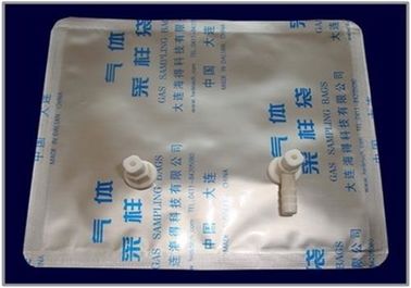China Al-foil multi-layer film gas sampling bags with side-connector fitting+fitting silicone septum for syringe sampling 1L supplier