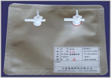 China DEVEX air/gas sampling bags with side-opening stopcock & septum dual-valve for syringe sampling DEV22_5L air sample bag supplier