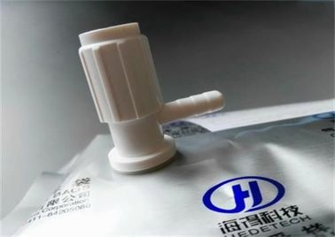 Aluminium-multi-layer foil composite film gas sampling bag with combination ABS valve with side connnector 1L air sample supplier