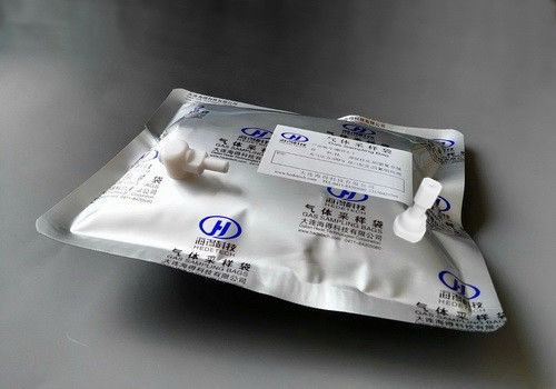 Aluminium foil multi-layer film gas sampling bag with side-opening PTFE On/Off valve+PTFE fitting   DEV4-5_0.3L supplier